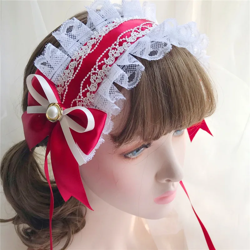 

Hand Made Lolita Small Headpiece Hair Band KC Side Clip Sweet Hair Accessories Japanese Hair Clips Girl Ornaments Maid Headdress