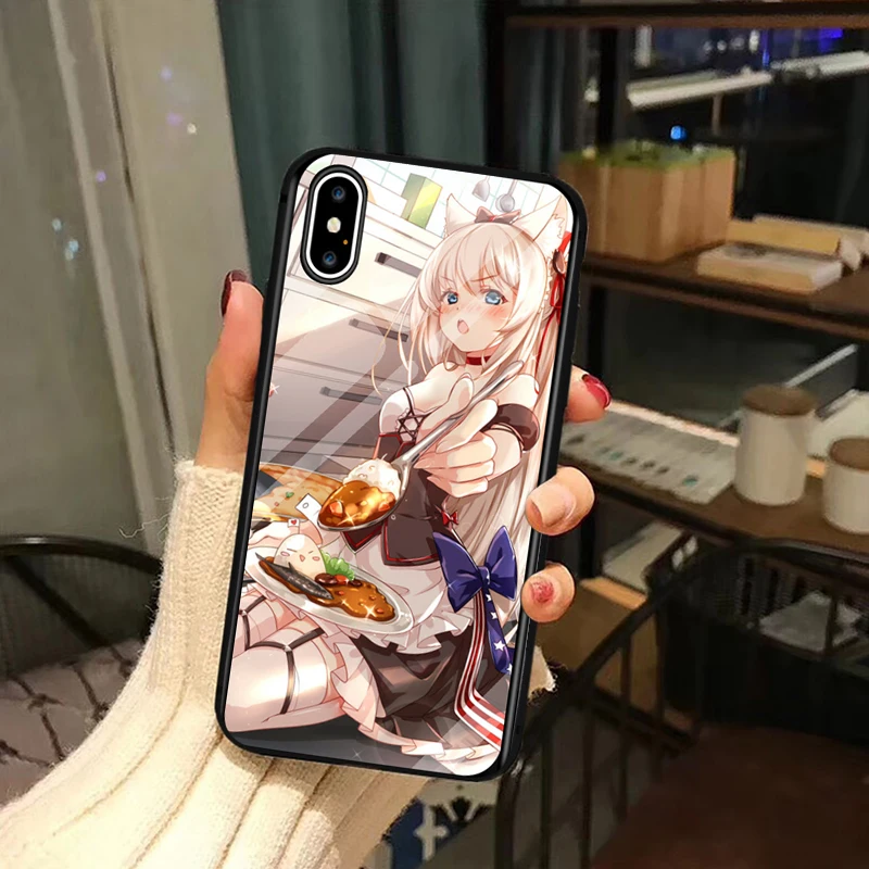 4 Чехол из закаленного стекла для телефона для мобильных игр Azur Лейн для iPhone 11 Pro Max X XS Max XR 6 6s 7 8 Plus, сексуальный Чехол для мобильного телефона - Цвет: 4