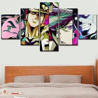 5 piece canvas wall art bizarre adventure animation poster living room decor modern bedroom decoration pictures modular painting