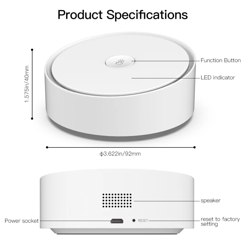 

Tuya/Smart Life Multimode Smart Home Gateway 3 ZigBee WIFI Bluetooth-compatible Mesh Hub Work With Alexa Google Home Hub
