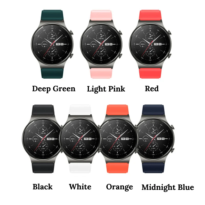 

22mm silicone Band for Samsung Galaxy Watch 46mm/Gear S3 Frontier/Huawei Watch GT GT2 46mm/Huami Amazfit GTR 47mm correa strap