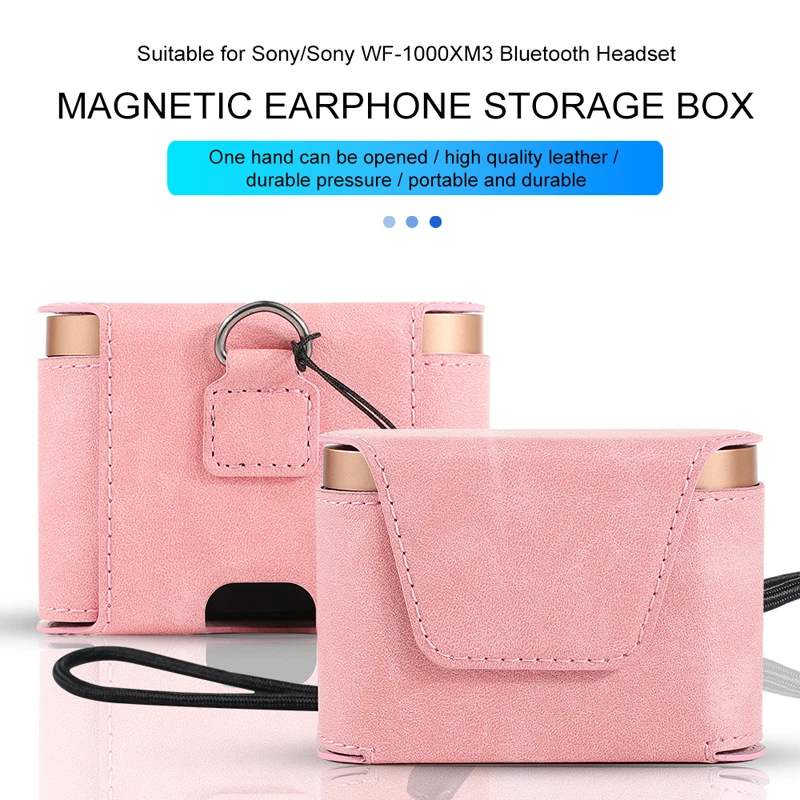 

Leather Case For SONY WF-1000XM3 Earphone Accessories Charging Box For SONY WF 1000 XM3 High Quality Cowhide Earphone Cover Case