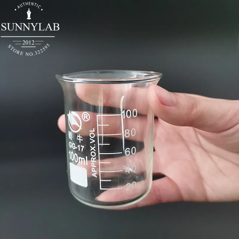 Стеклянный стакан для лабораторной посуды емкость