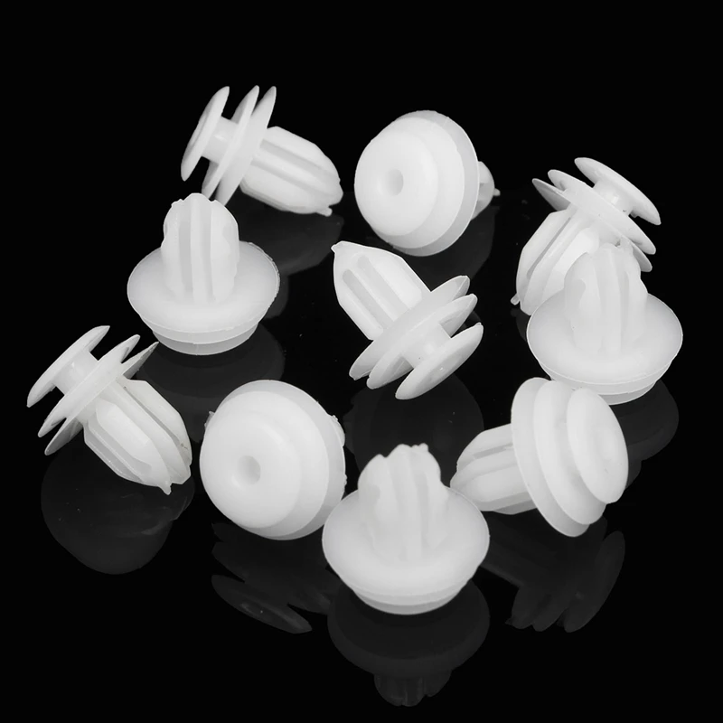 

50pcs White Auto Bumper Fender Fastener Retainer Clips Car Fixed Rivet Retainer Plastic Rivets Fastener Push Clips