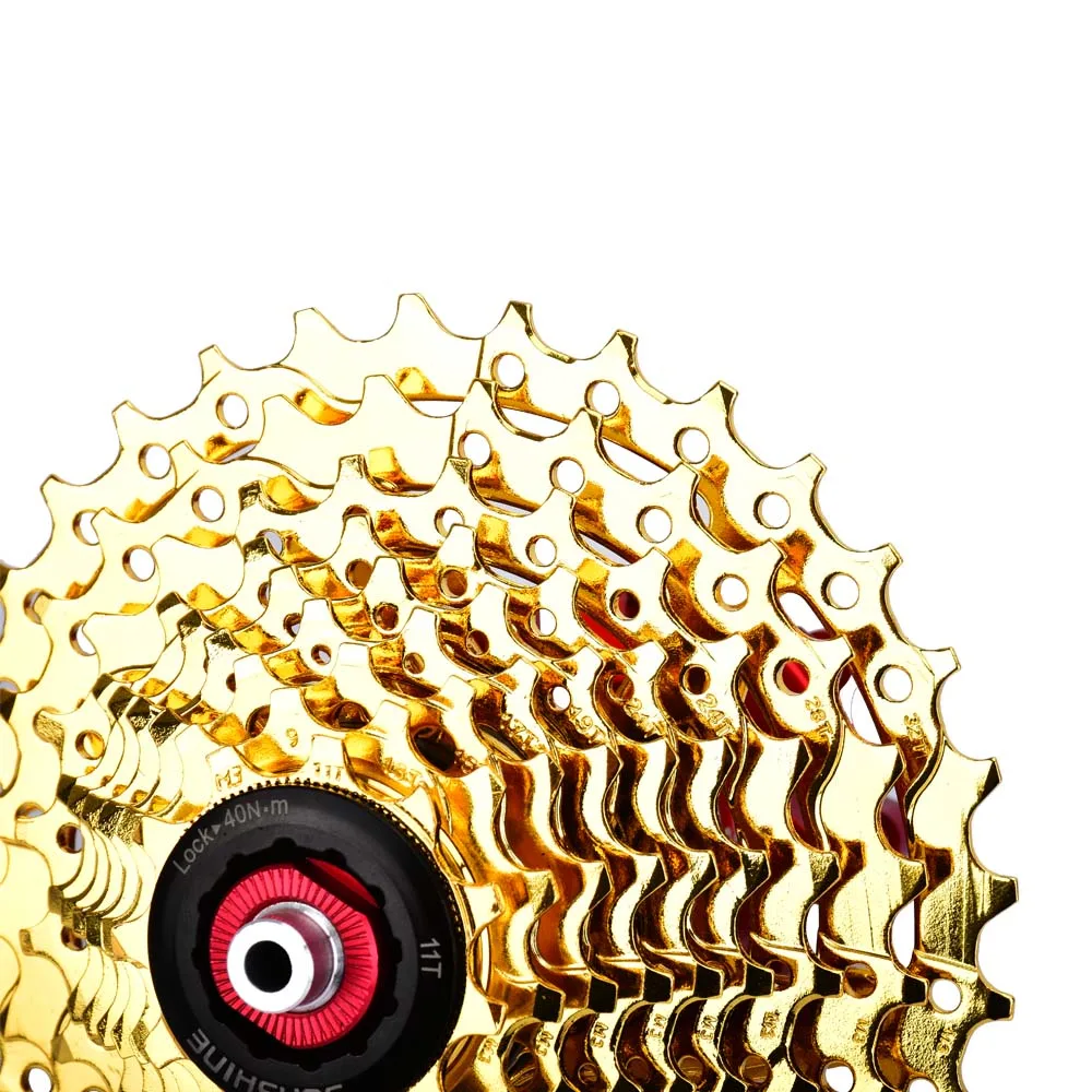 Mountain bike flywheel 9s 32t gold 11-32T golden steel save effort 9 speed sprocket bicycle parts | Спорт и развлечения