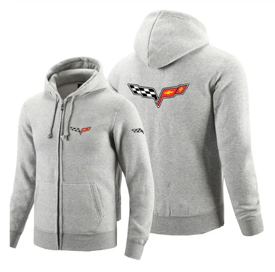 

2020 NEW Zipper Hoodies for Chevrolet corvette logo Printed Hoodie Fleece Long Sleeve Man's zipper Jacket Sweatshirt 231