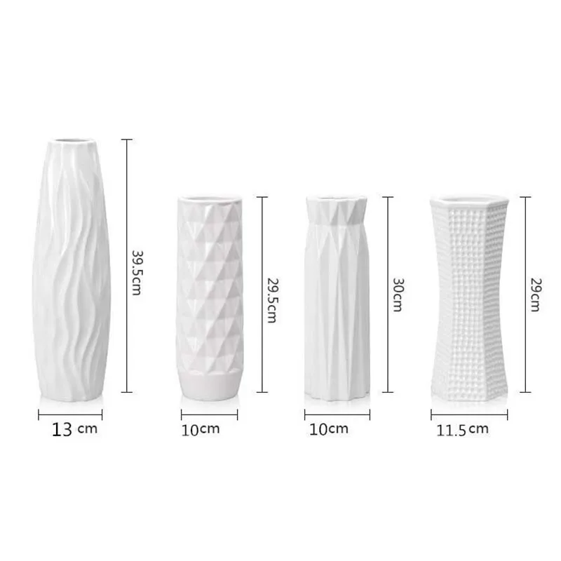 4 PCS Nordic Classic White Ceramic Vase Chinese Arts and Crafts Wedding Decor Porcelain Flower Home Furnishing Decoration | Дом и сад