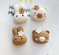 cartoon animals bear rabbit craft flatback resin cabochon kawaii for kids hair bows center diy scrapbooking accessories