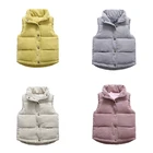Осень и зима 2021 для девочек теплые мальчиков утепленный жилет детское пальто подростков куртка на подкладке из хлопка без рукавов от 3 до 10 лет