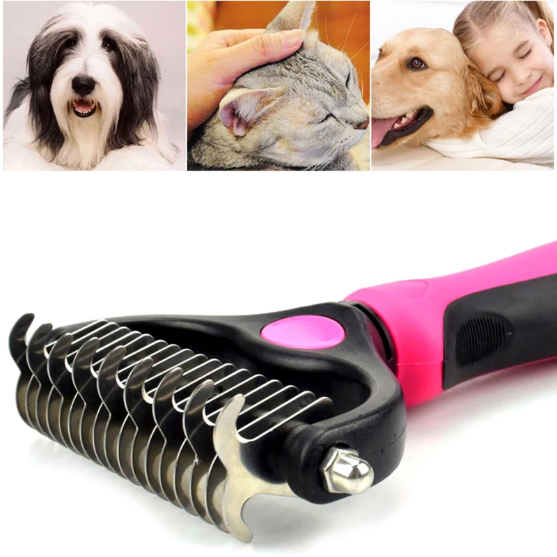Расческа для удаления волос собак кошек детанглер меховая обрезка Dematting щетка