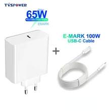65W 45W 20V 3.25A USB Type C PD Fast Charger Compact Power Laptop Adapter for Macbook Pro 13/lenovo/Huawei/Matebook/HP/DELL XPS