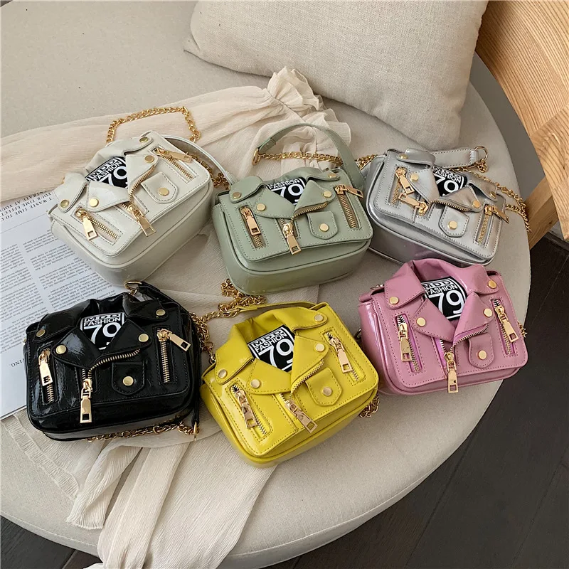 

Locomotive Fashion Handbags 2021 New Korean Personality Small Bag Chain Bag Shoulder Messenger Bag Jacket Clothes Bag Trend