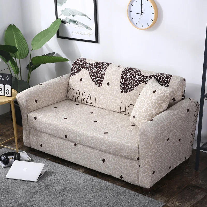 Эластичный чехол для дивана с принтом универсальные чехлы из черной ткани белыми