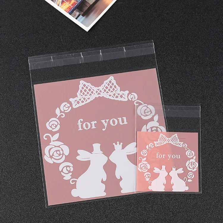 

Bunny Biscuits Food Packaging Bags Candy Bags Small Gift Bags Opp Plastic Bags Chocolate Handmade Soap Packaging Bag