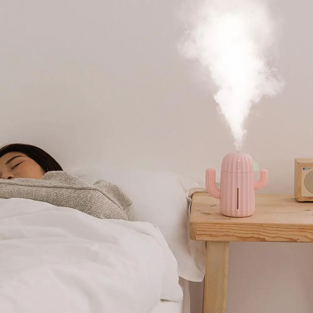 

Air Humidifier Home Office Mini Air Diffuser Cactus LED Humidifier USB Design Powered 340ml USB Version Z7P6