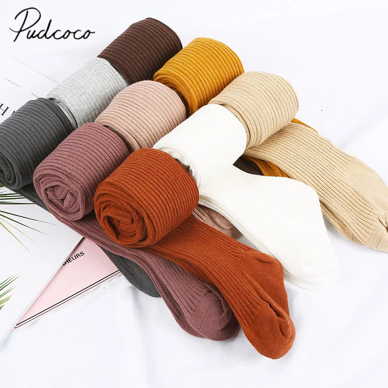 

2019 Baby Autumn Winter Tights Hot Baby Toddler Kid Girl Ribbed Stockings Cotton Warm Pantyhose Solid Candy Color Tight 0-4Years