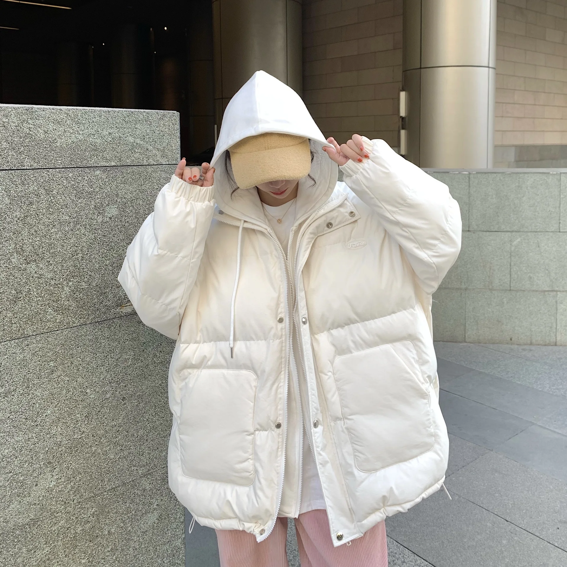 2021 Women's Hooded Warm Parkas Female New Winter Hight Quality Hooded Fashionable Loose Coat Jacket Solid Color Pockets Coats