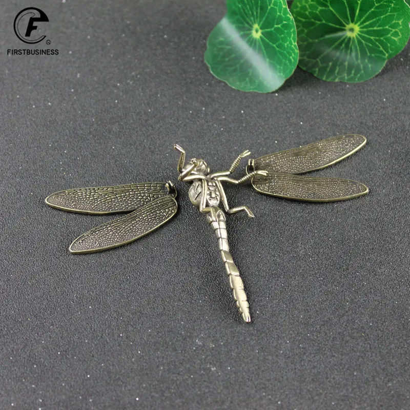 Китайский стиль медные насекомые чай домашнее животное винтажные стрекозы