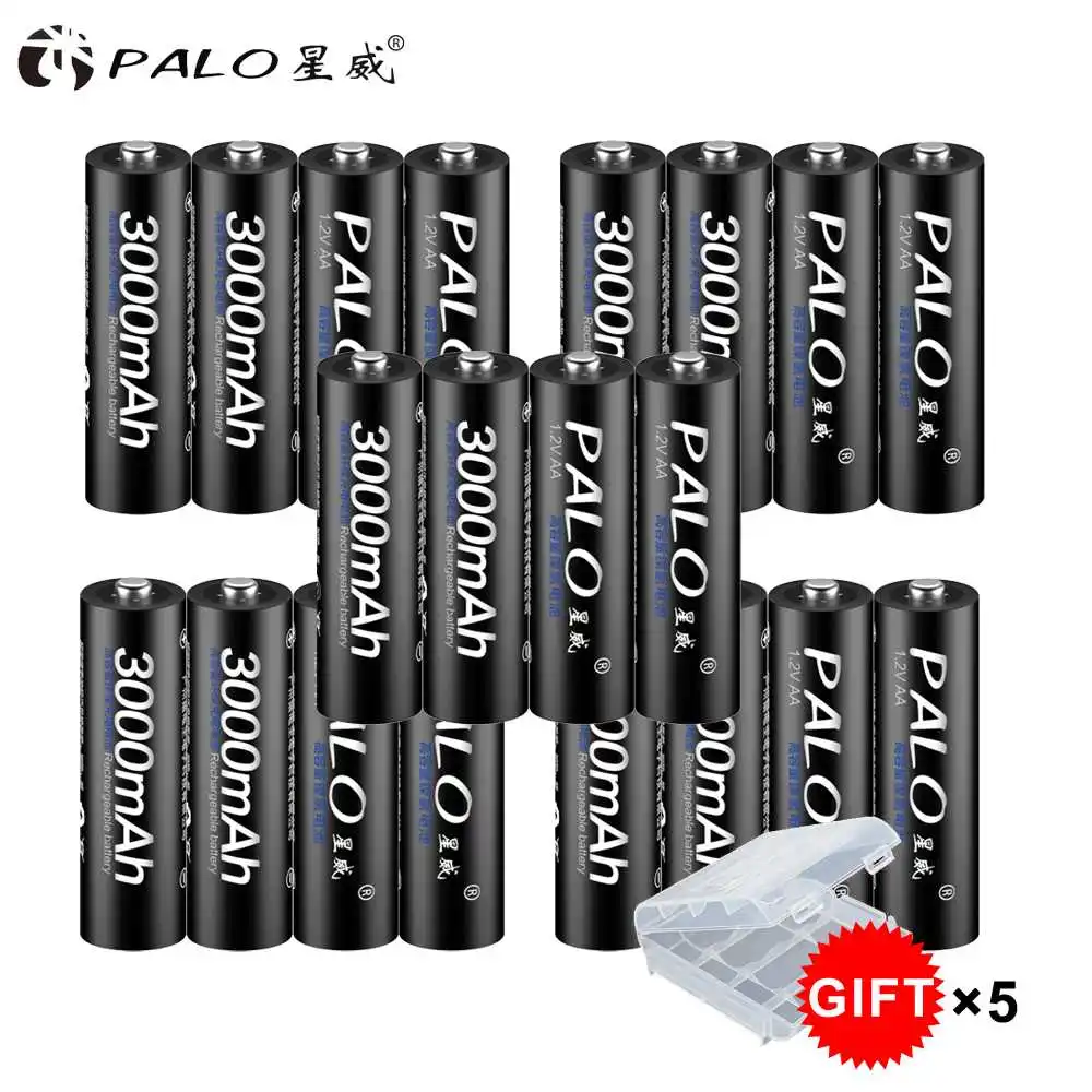 Зарядное устройство PALO aa для аккумуляторов 1 2 в aaa ni-MH ni-cd 18650 зарядное с 20 шт.