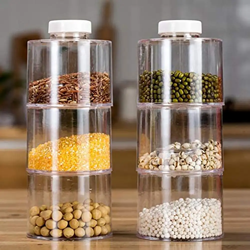 

3/6PCS Food Canister Storage Container Box Sealed Cans Condiment bottles Kitchen Refrigerator Box Multigrain Storage Tank