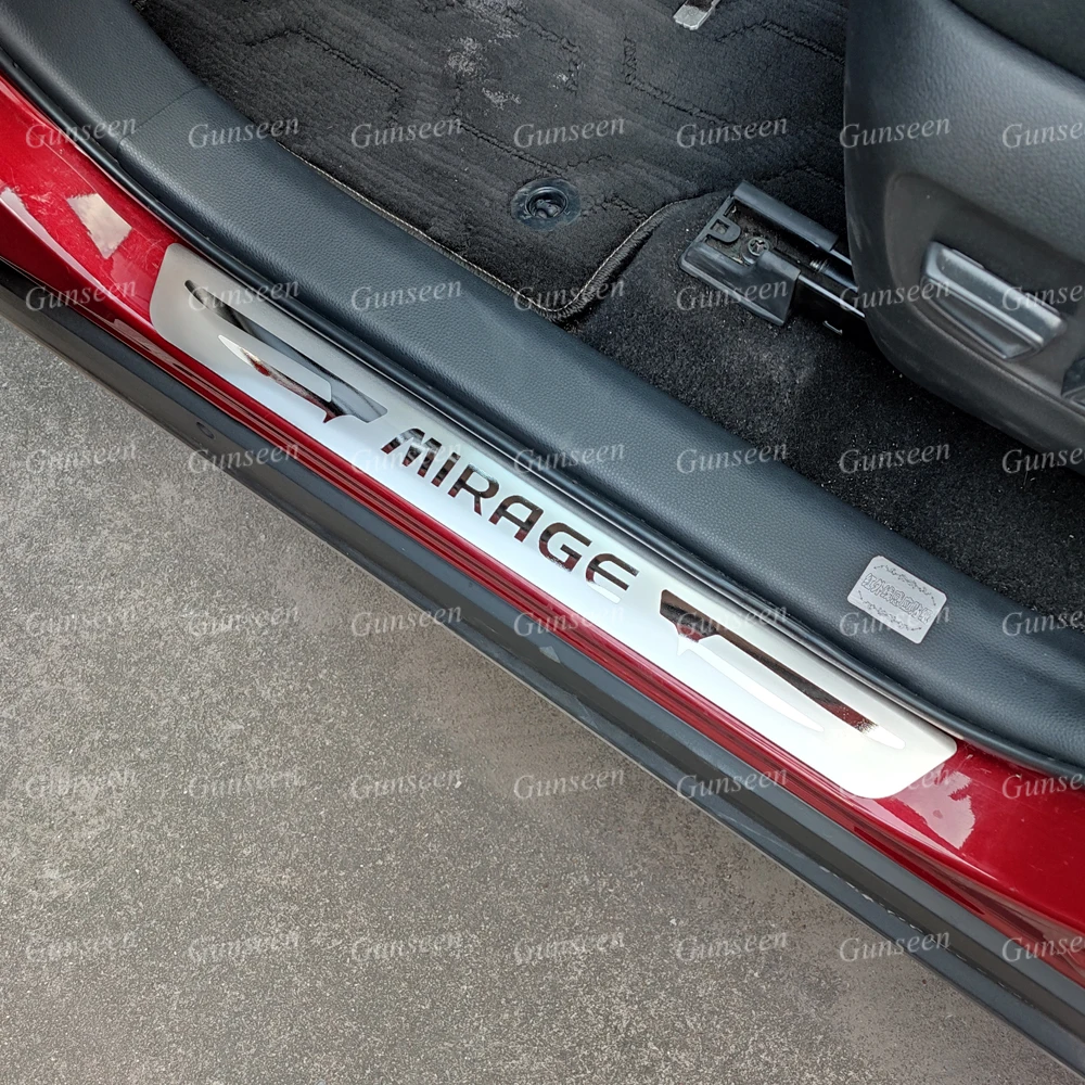 

For Mitsubishi Mirage Car Sticker Door Sill Scuff Plate Protector Accessories Auto Pedal Guard Styling Trim 2016 2020 2022 2021