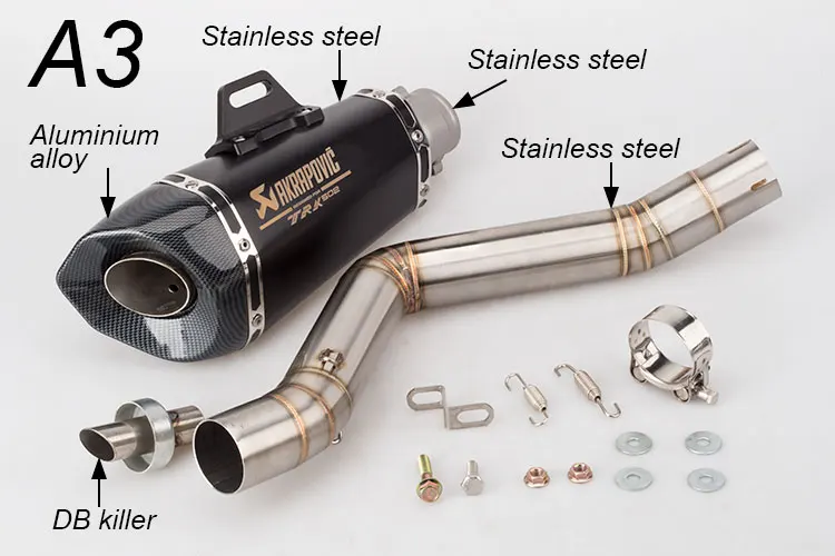 Akrapovic выхлопная труба мотоцикла из углеродного волокна Бенелли Akrapovic выхлопная средняя секция с DB killer для TRK502 ZX10 Z900