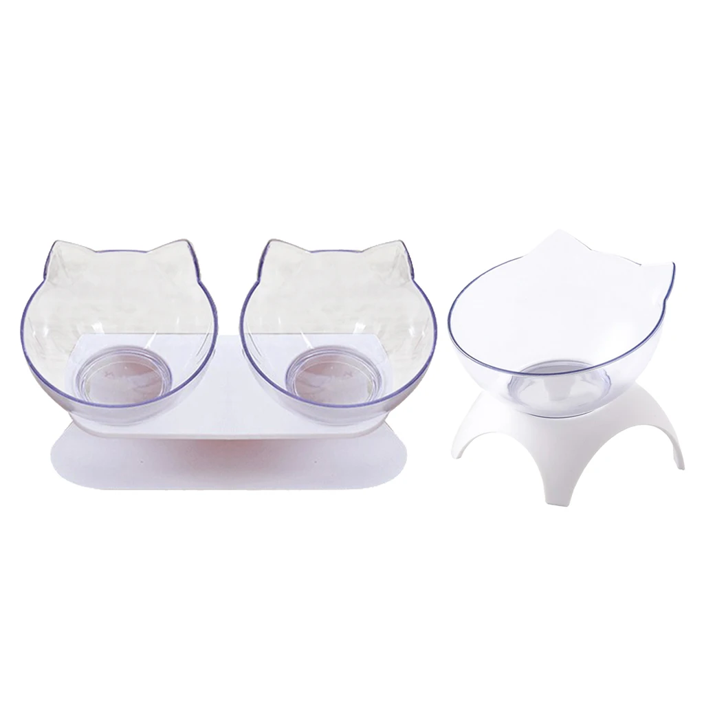 Pet Tilted Feeding Bowl Food With Neck Pain Raised Feeder Elevated Stand For Dogs And Cats Дом и сад