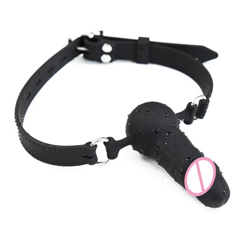 Adult Game Erotic Toys Strap On Penis Open Mouth Oral Dildo Gag Fetish Bdsm Bondage Restraints Play Slave Sex Toys For Couples