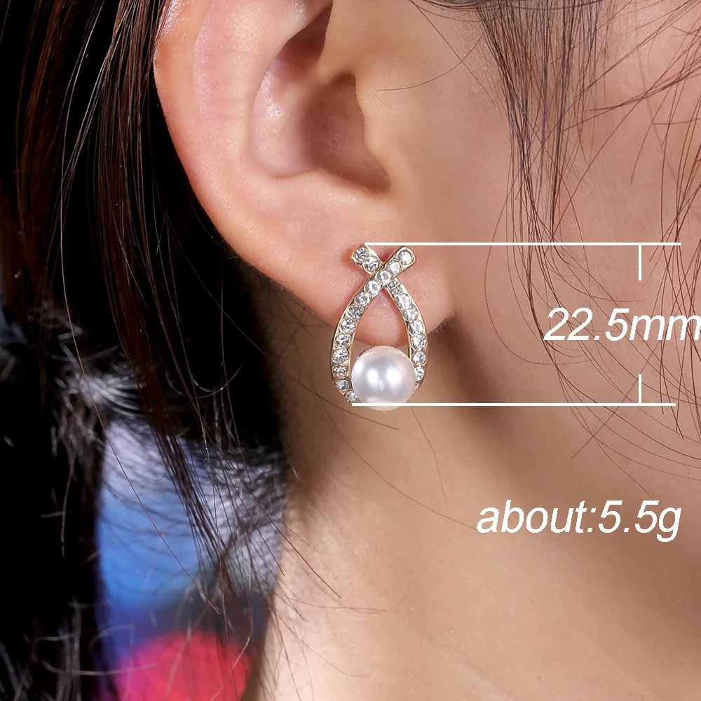 

Creative Fashion Cute Simple Wild Bow Imitation Pearl Women Earrings Trendy Female Daily Wear Earrings Accessories