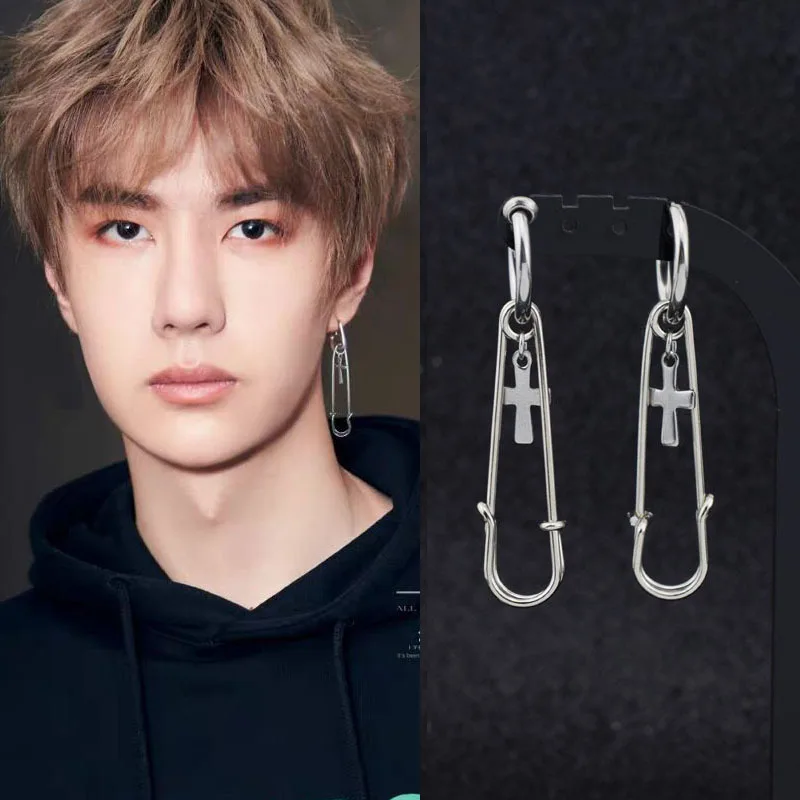 Серьги гвоздики из нержавеющей стали в Корейском стиле для мальчиков клипсы с