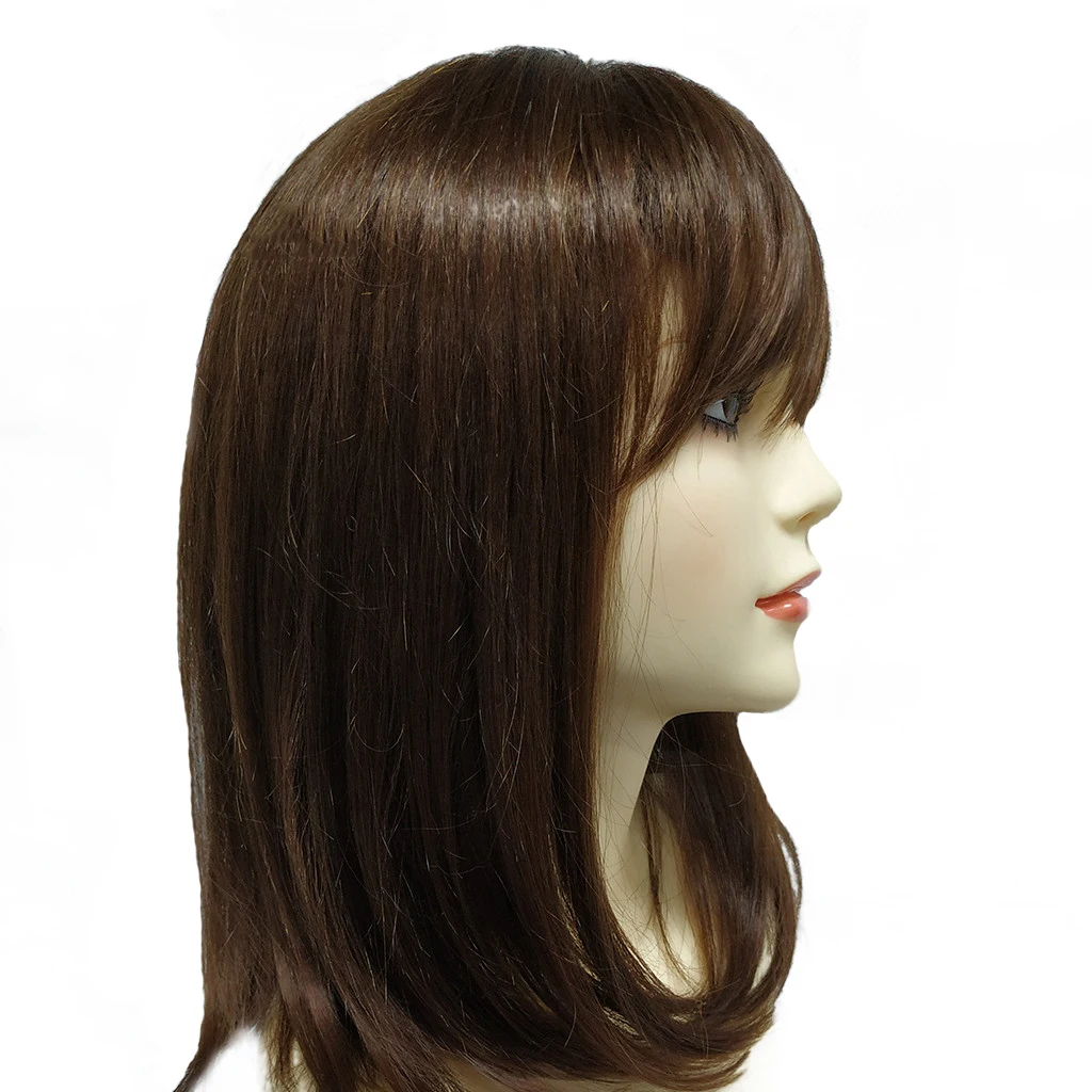 

100% Real Hair! Fashion New Women's Medium Brown Natural Wig Human Hair Wigs