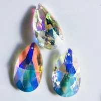 5pcs ab color glass 50mm teardrop k9 crystal beads diy chandelier pendant part lamp prisms home hanging decoration