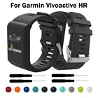 Модный мягкий силиконовый спортивный ремешок для Garmin vivoactive HR, сменный браслет для мужчин и женщин, аксессуары для часов, черный