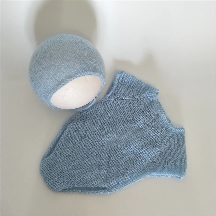 baby blue Набор для фотосессии новорожденных, комбинезон для новорожденных, одежда для фотосессии, комплект для фотосессии новорожденных - Цвет: baby blue
