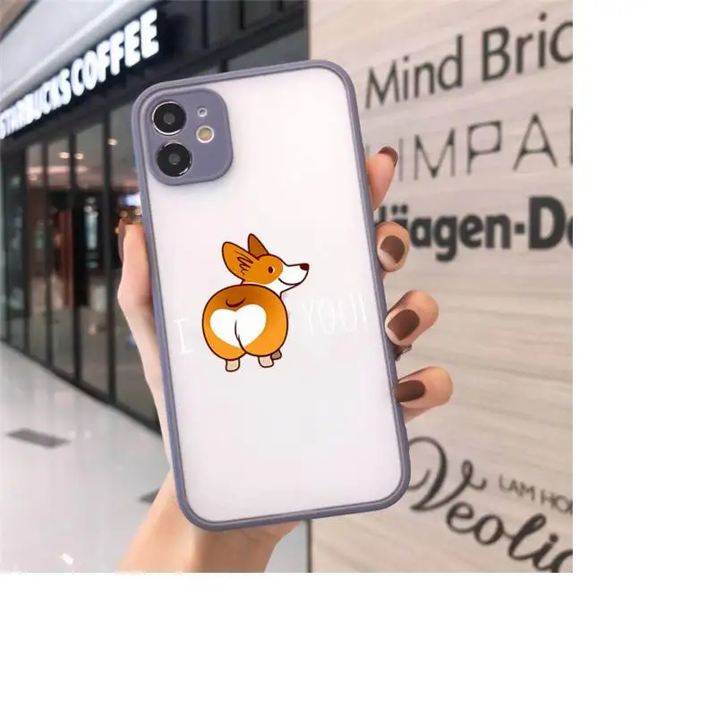 

Corgi Funny Cute Dog Phone Cases Matte Transparent For iPhone 12 Mini 11 Pro XR XS Max 7 8 Plus