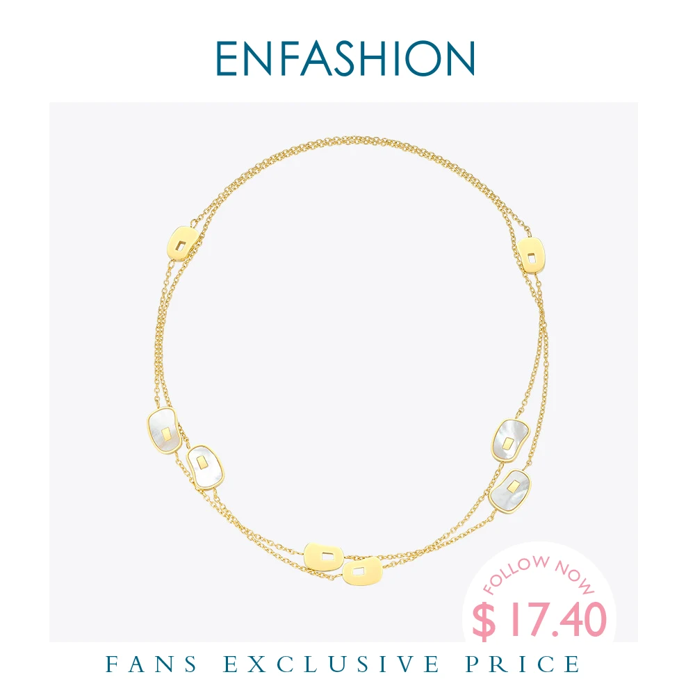 ENFASHION Нерегулярные натуральный рог кулон ожерелье для женщин Золотой Цвет
