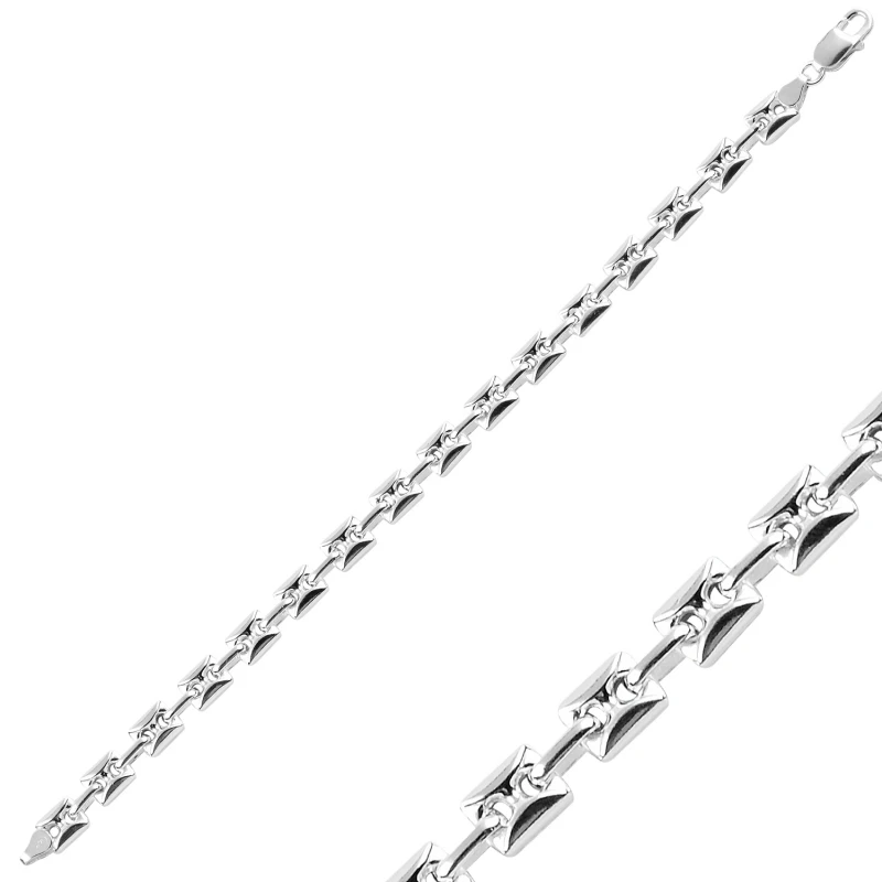 

Silverlina Silver 8mm Square Hollow Sailor Chain Bracelet