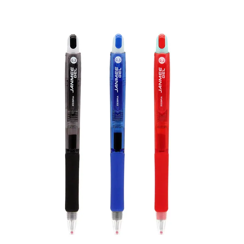 

Гелевая ручка ZEBRA JANMEE JJZ68, ручки 0,5 мм для школы, JK-0, 5, водонепроницаемые стержни, черный/синий/красный, канцелярские принадлежности для офиса, 3/5/6 шт.