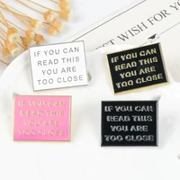 cube warning sign do not come near brooch for woman badge collar shirt enamel pin brooches for men metal pin jewelry accesorios