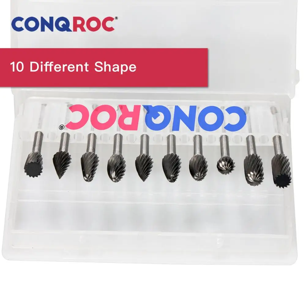 10 шт. карбидные роторные заусенцы фрезерные головки с одной резьбой