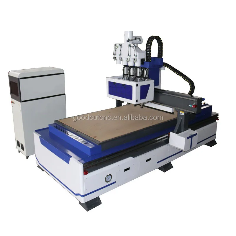 

GoodCut 4 spindles 1300x2500 cnc router machine with pneumatic tool changing device for acrylic cutting