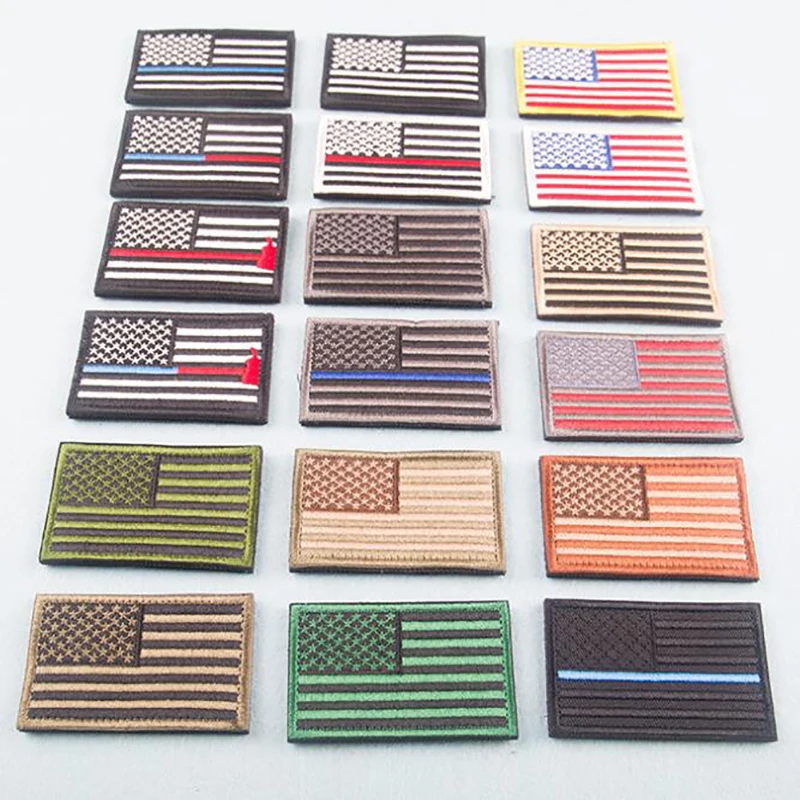 3D Вышивка Американский флаг Военная тактика нашивка глажка или шитье на любой