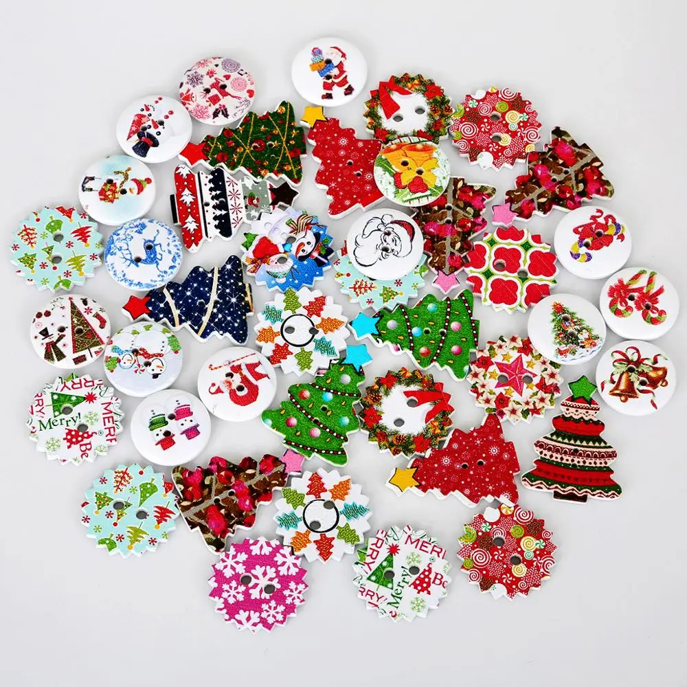 Деревянные швейные пуговицы разные цвета 50 цветов 2 отверстия размеры смешанный