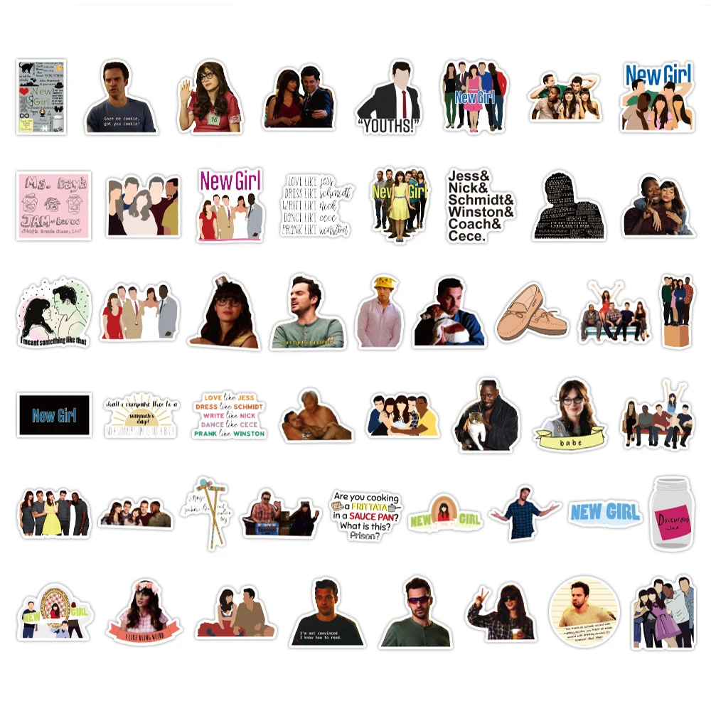 103050pcs tv show new girl stickers laptop guitar luggage fridge skateboard waterproof cool graffiti sticker decal kids toys free global shipping