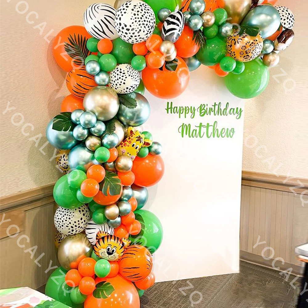

118pcs Balloon Garland Arch Kit Animal Ballons Birthday Jungle Party Safari Wild One Kids Birthday Party Decorations Baby Shower