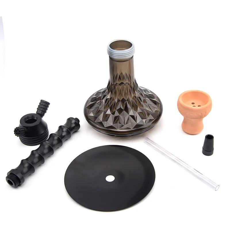 

Single Hose Blue Gray Black Glass Hookah Bowl Smoking Accessories Gifts For Man Boyfriend Arabian Sheesha Shisha Pipe Set