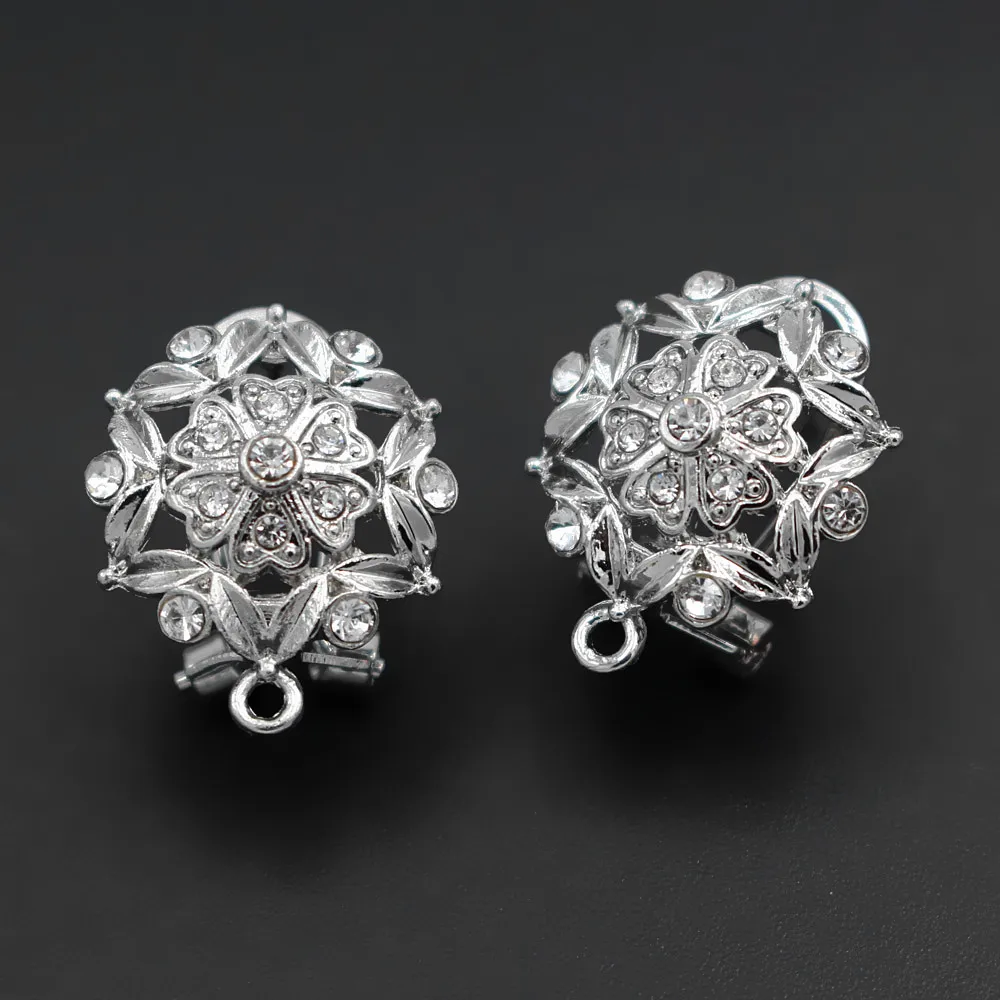1 пара филигрань цветок Кристалл женские серьги соединитель Linkers DIY для