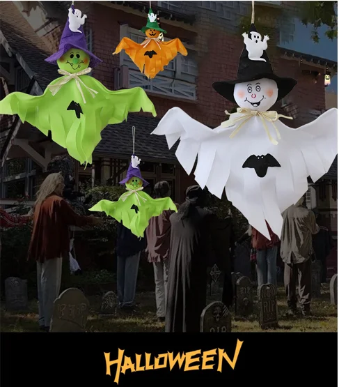 

1 шт. привидение на Хэллоуин, подвесное украшение для помещений и улицы, украшение для вечеринки, подвеска, реквизит, декор для Хэллоуина, мер...