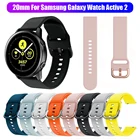 Ремешок силиконовый для наручных часов, сменный Браслет для Samsung Galaxy Watch Active 2 42 мм, оригинал, 20 мм