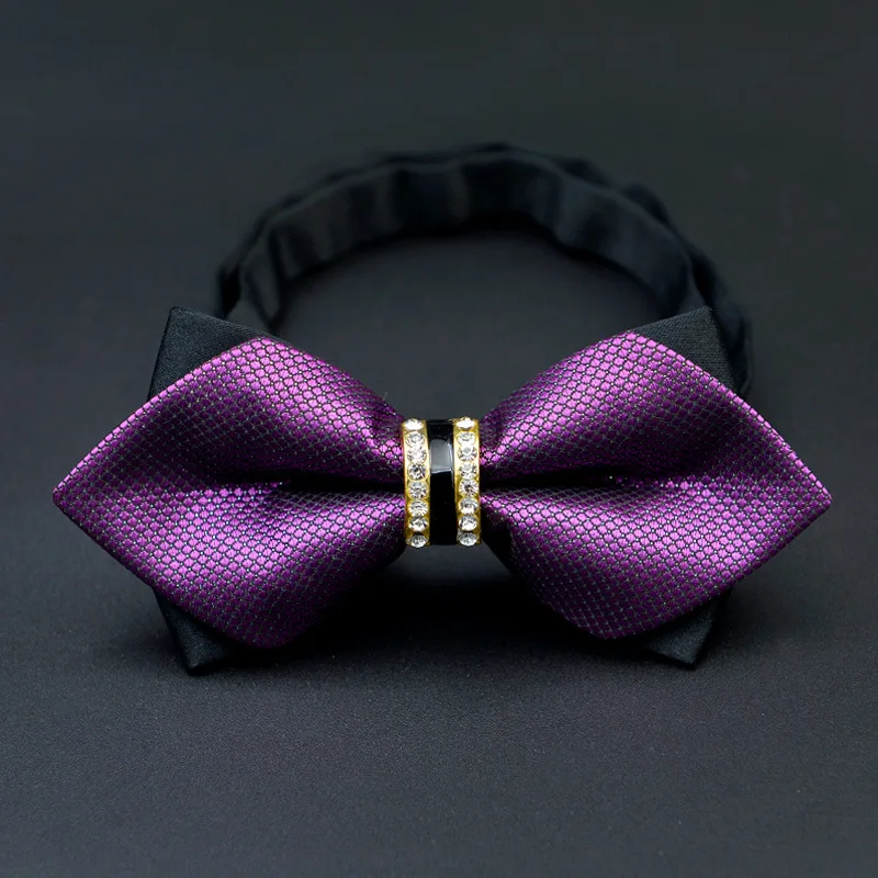 

Bow tie men's business formal wear pointed head with drill manual double layer design spot double layer style collar flower stal